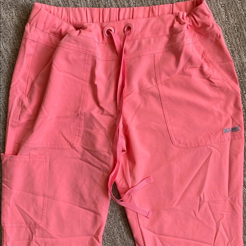 Grey's Anatomy Coral Pink Signature Scrub Pants - Picture 3 of 9